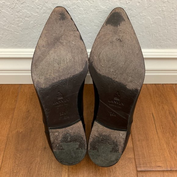 LANVIN Authentic Womens Size 36.5 Black Leather Laceless Oxfords - Picture 12 of 15